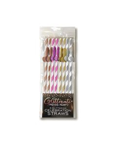 Glitterati Tall Penis Party Straws - Pack of 8