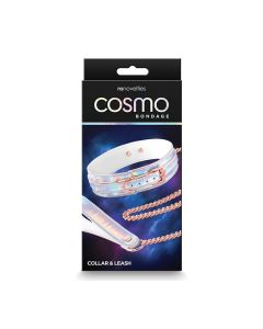 Cosmo Bondage Collar & Leash - Rainbow